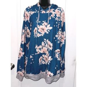 Glitzy Girl blue floral hoodie
